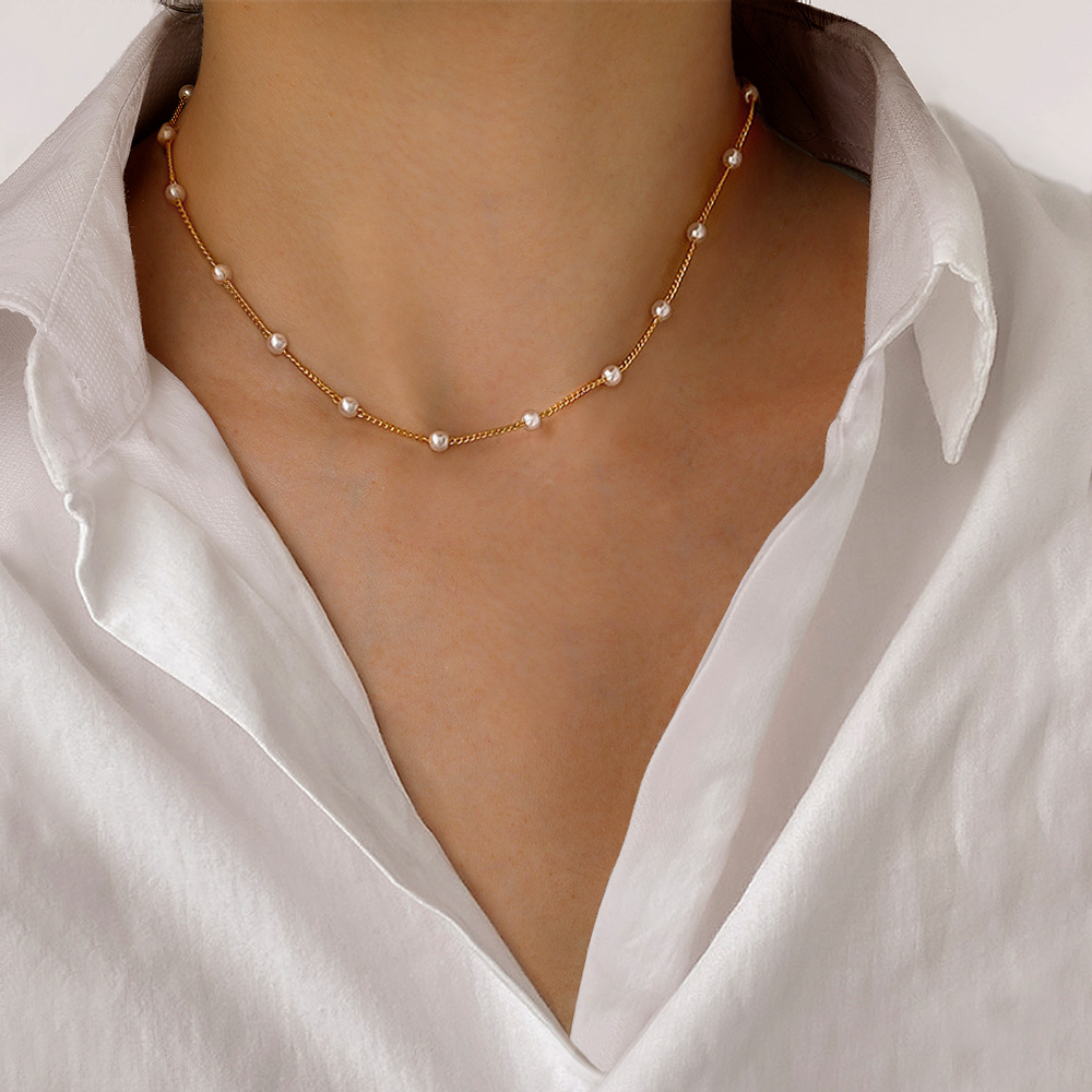 Women's Neck Chain Pearl Choker Necklace