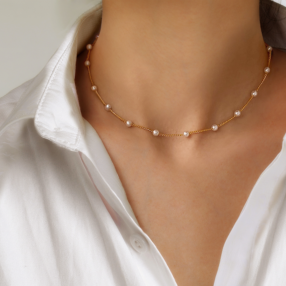 Women's Neck Chain Pearl Choker Necklace